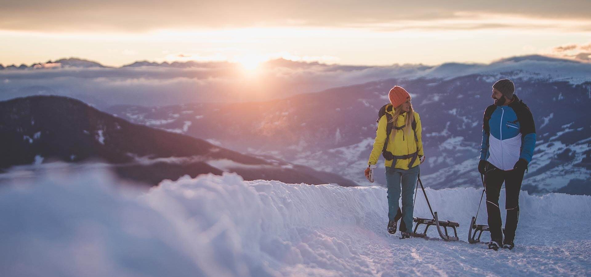 winterurlaub im skigebiet plose in den dolomiten