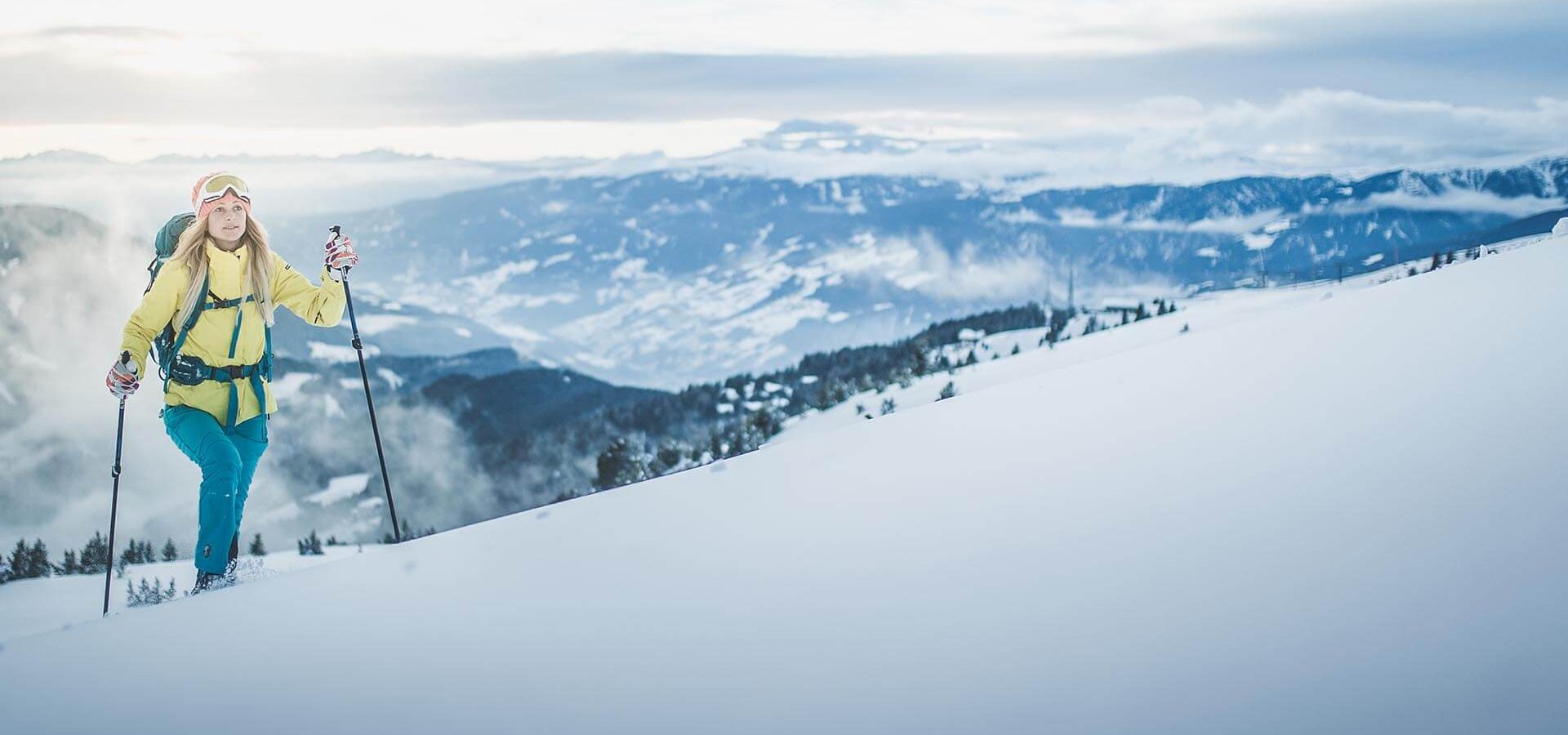 winterurlaub im skigebiet plose in den dolomiten